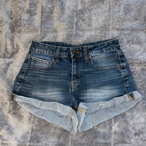 Dark Denim Distressed Jean Shorts